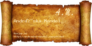 Andráska Mendel névjegykártya